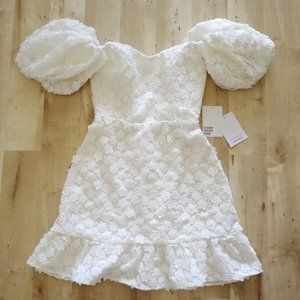 Balloon Sleeve Lace Mini Dress 
